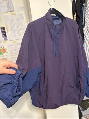 Pullover Utility Jacket in Deep Purple and Navy